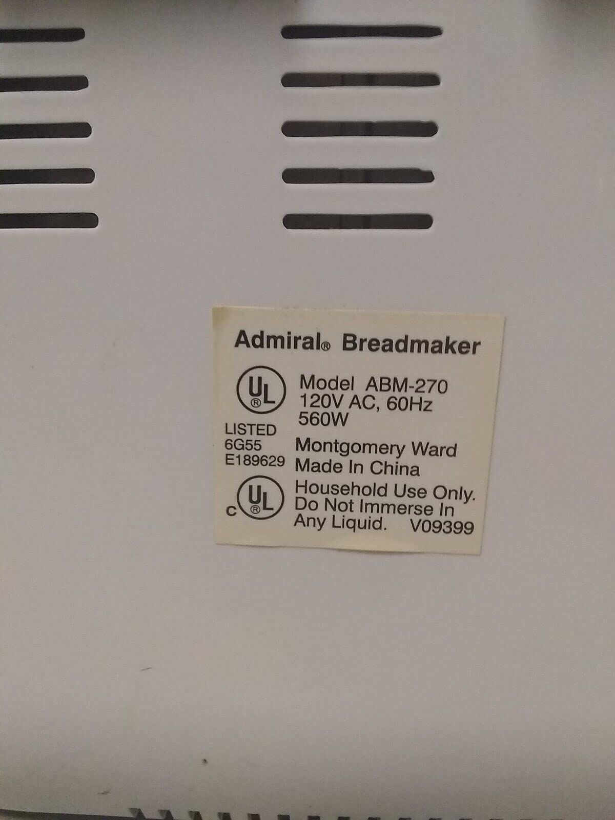 Belt fits Admiral Bread Maker Model ABM270 ABM-270 only