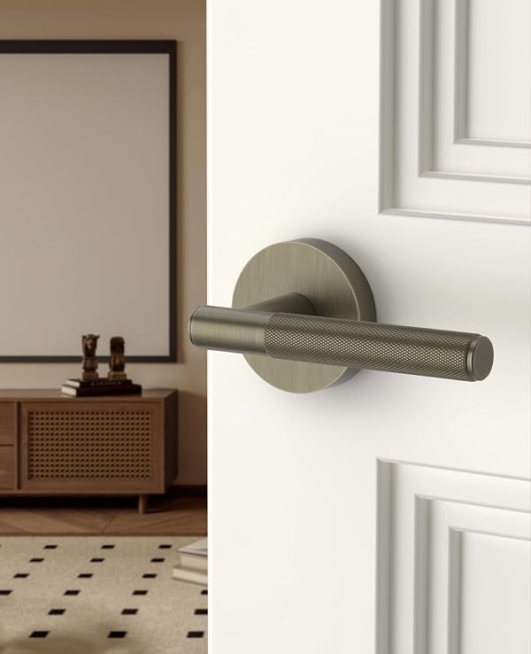Asidrama 4 Pack Oil Rubbed Bronze Passage Door Handles, Door Lever with Door Knobs Indoor for Bedroom or Bathroom, Heavy Duty Door Handles Interior with Locks for Left Right Sided Doors by Asidrama - Image 2