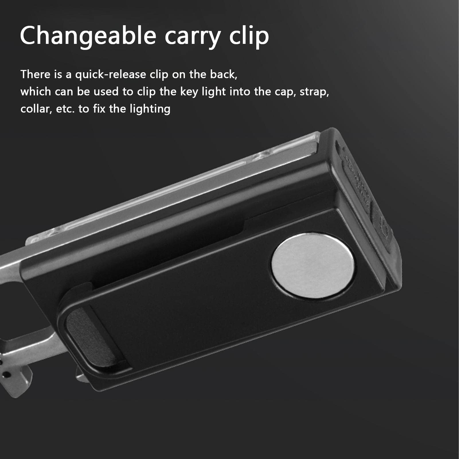 CKLHCFF Torcia Portachiavi LED COB Ricaricabile – 500 Lumen, 5 Modalità, Base Magnetica E Manico Pieghevole, Mini Luce Da Lavoro USB-C, Per Esterno E Emergenza