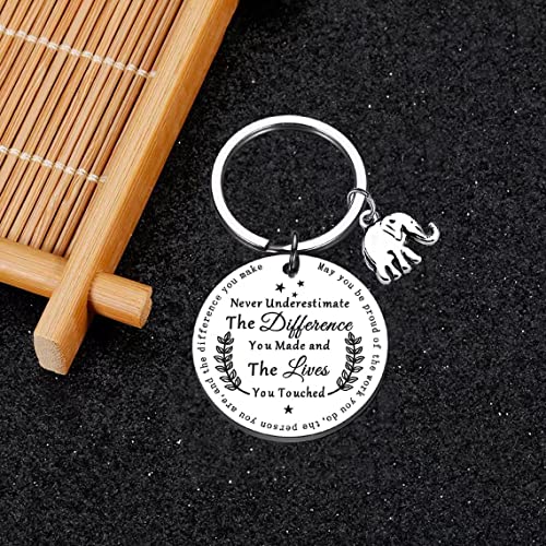 ShTQior Appreciation Gifts Inspirational Elephant KeychainS Thank You Keyring for Women Teacher Volunteer Employee Gifts - Image 5
