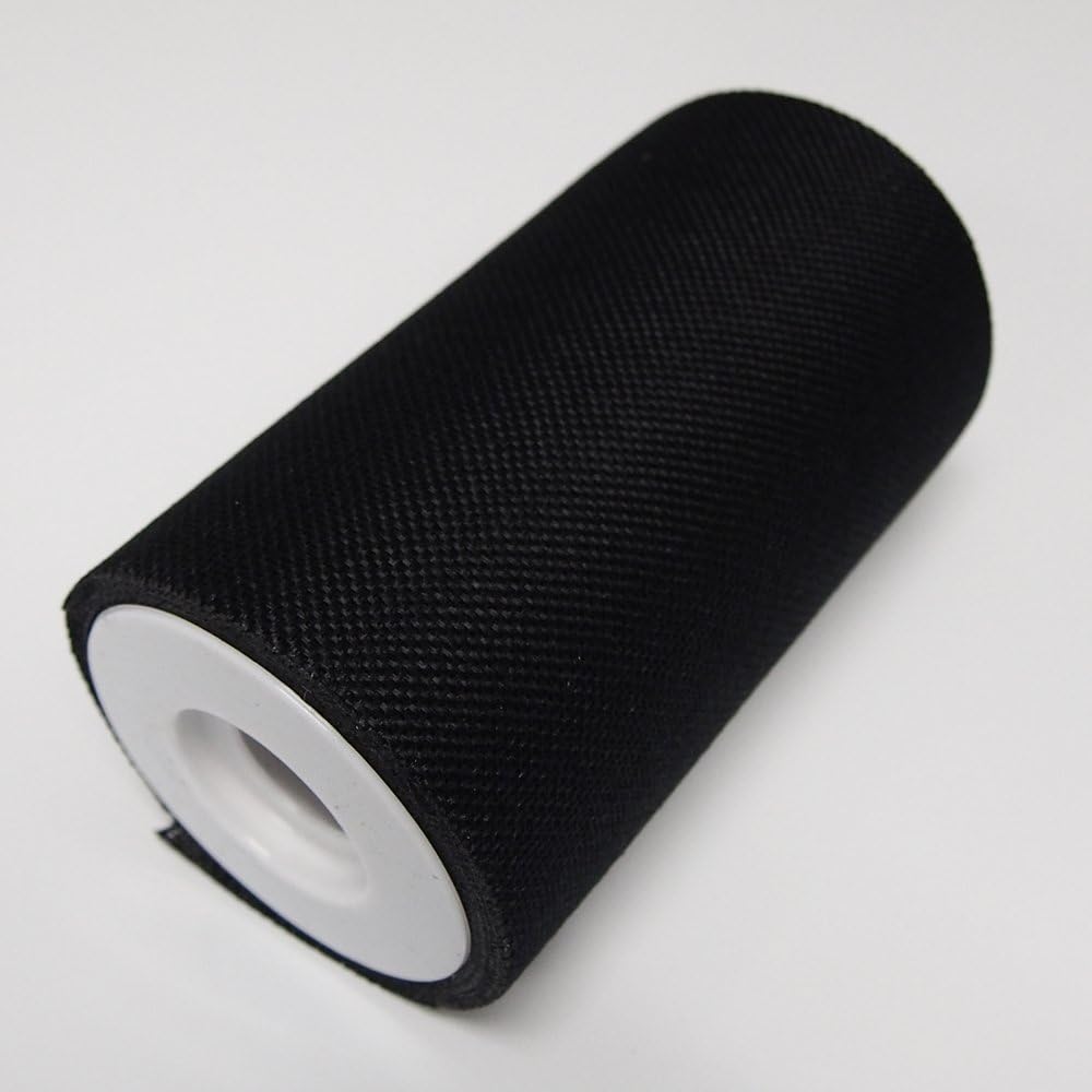Faux Burlap Roll Frayed Edge, 6-inch, 10-Yard (Black)