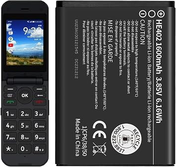 HE402 Battery for Nokia 2780 Flip,AT&T Cingular Flex 4G LTE Flip Phone ATTEA211101,Rechargeable 0 Cycle Battery Compatible with Nokia 2780 Flip 1600mAh 3.85V/6.16Wh