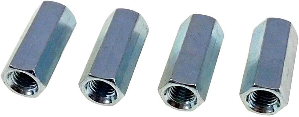 Hex Coupling Nut - Coupling Nuts 1/4-28 x 7/8 Long Coupling Nut, Hex Rod Coupling Nut with Zinc Plate, Hex Coupling Nuts 1/4-28 x 7/8 Threaded Rod Connector (4)