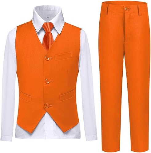 Lycody Boys Orange Easter Suits for Kids Teens Boy Tuxedo Size 18 Prom Halloween