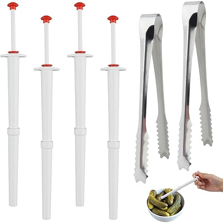 Pickle Grabber 4-Claw, with Stainless Steel Ice Tongs