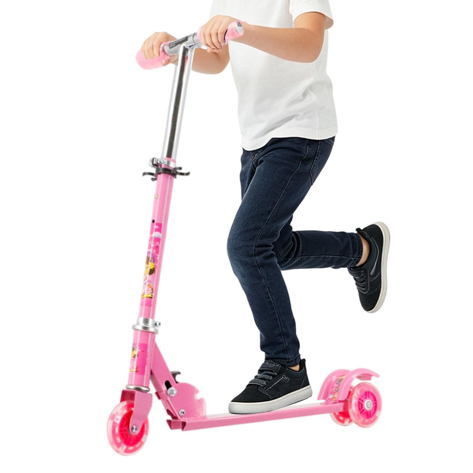 Monopattini per Bambini Ruote Luminose A LED Pieghevole | Monopattino Sportivo Leggero Per Sport All'Aperto Passeggiate Parchi Viaggi Campeggio Vacanze Ragazzi Adolescenti Età 3-10