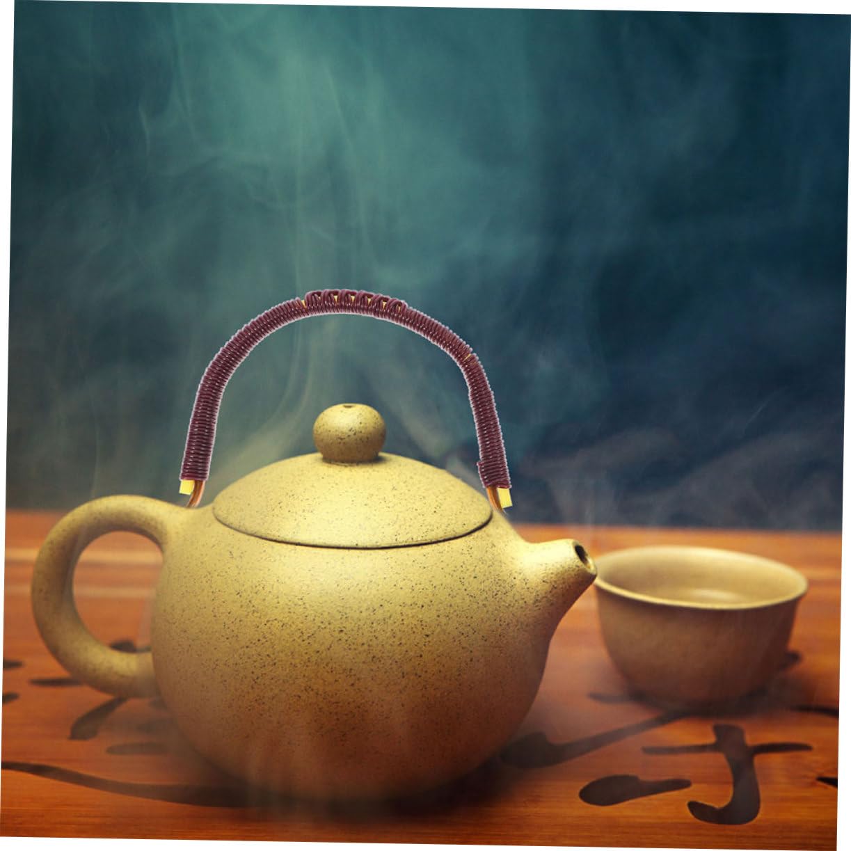 Holibanna Mango de Tetera de Cerámica Trenzado a Mano en Forma de U para Tetera China, Accesorio de 2 Piezas Fácil Vertido Adecuado para Colección de Té