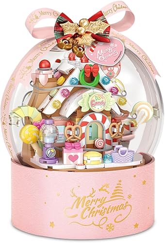 Miniatura 8 de LOZ Mini Blocks 1305 Jelly Bean House - Kit de bloques de construcción de 486 piezas de mini ladrillos con luz, juguete de construcción de Papá Noel