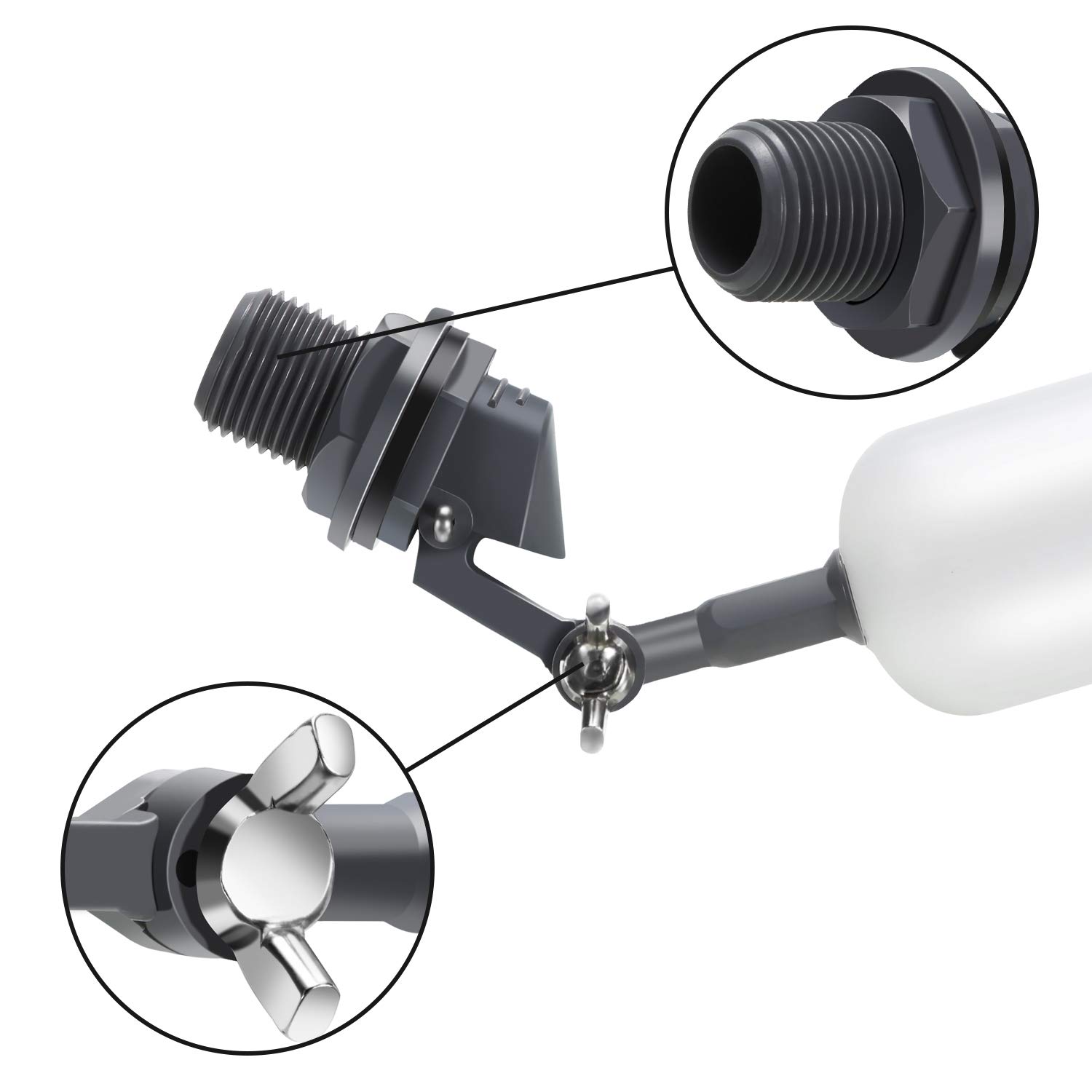 One-Day Sale: Up to 40% Off Float Ball Valve, 1/2 Inch Supply Tube Male Automatic Fill Feed Humidifier Tank Water with Adjustable Arm for Ponds, Livestock Water Trough, Aquariums, Aquaculture, Hydroponics and Reservoir (4 Pack)