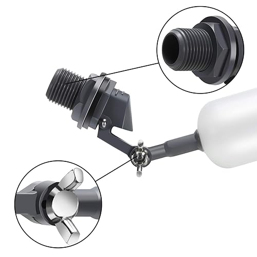 Miniatura 4 de Válvula de bola flotante, tubo de suministro de 12 pulgada macho de llenado automático humidificador de agua con brazo ajustable para estanques,