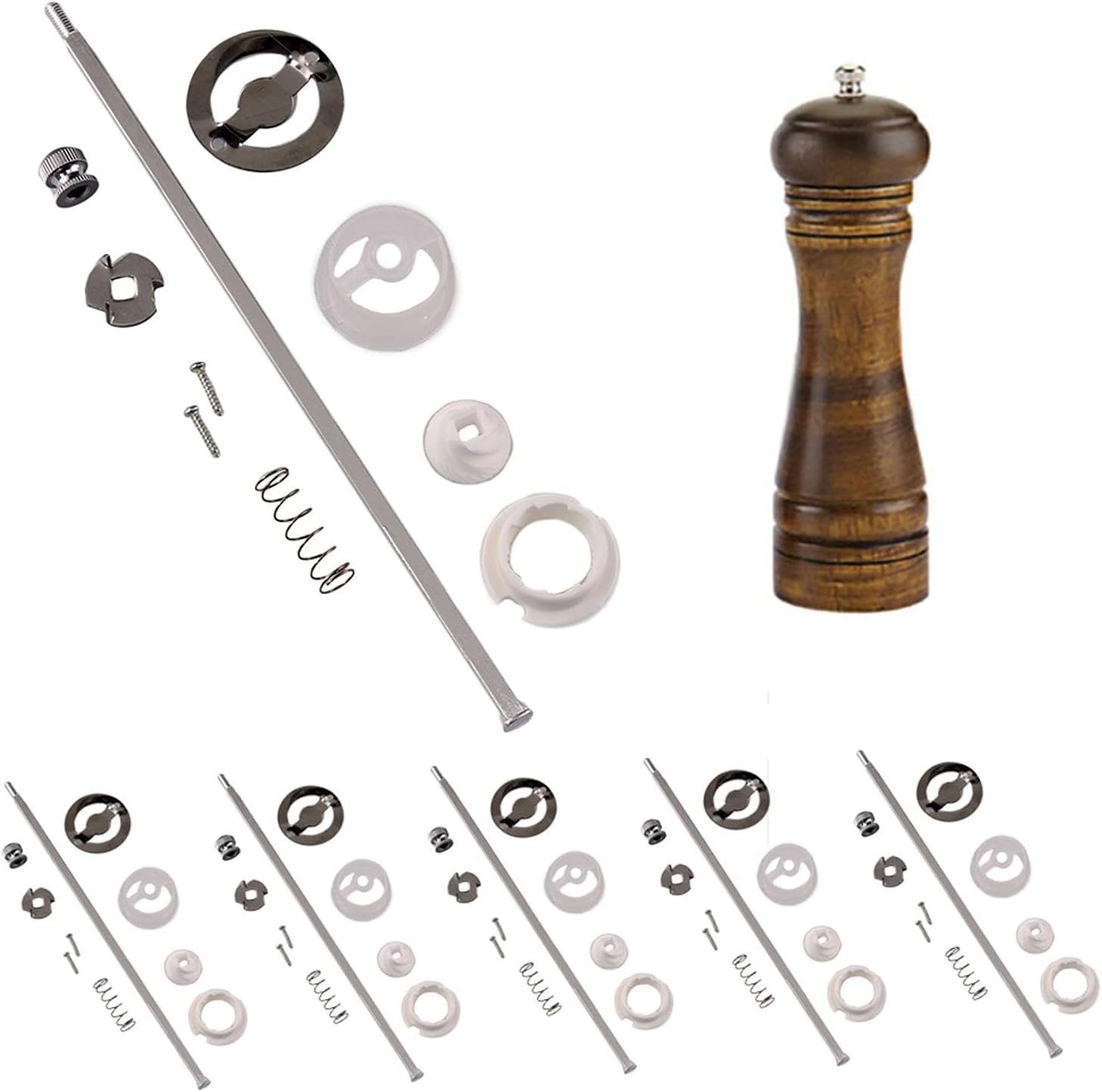 Legacy Woodturning, 8 Inch Salt and Pepper Mill Project Kit, 6 Pack