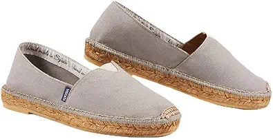 VISCATA Barceloneta Espadrille Canvas Women's Flat Slip On Shoes Handmade in Spain Fashionable Organic Cotton Canvas Lightweight Material with 100% Natural Jute Midsole for All Casual Occasions