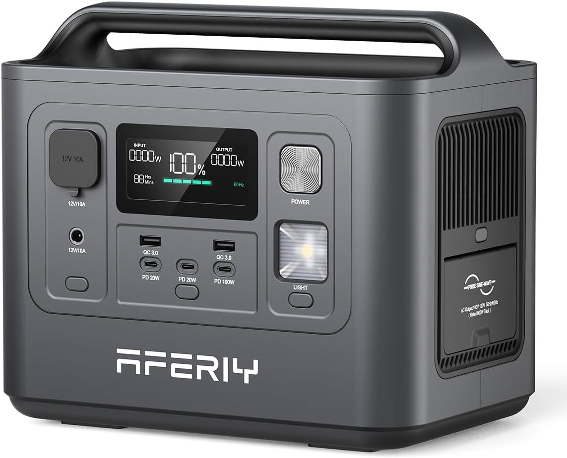 AFERIY Portable Power Station 800W, 512Wh Power Station 