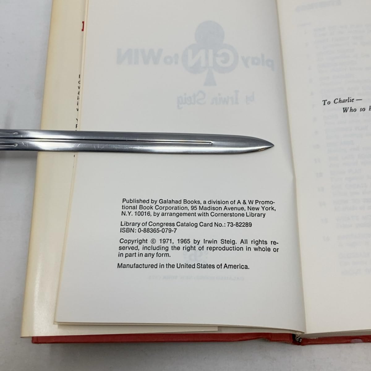 Play Gin to Win / by Irwin Steig [Hardcover] - PT04