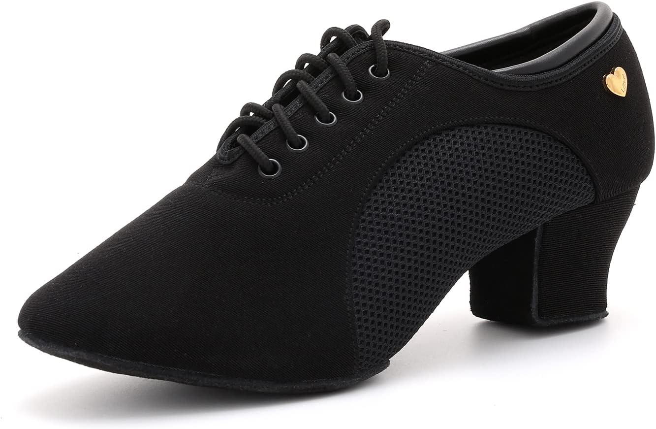 RoseMoli Women's Latin Dance Shoes Lace-up Ballroom Modern Salsa Rhythm Teaching Practice Professional Performance Dance Shoes