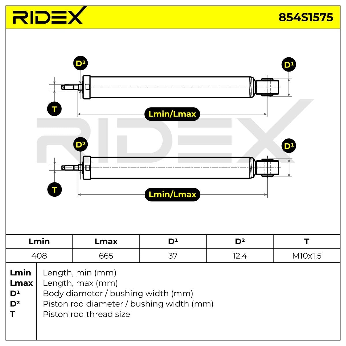 RIDEX 2x Amortisseur Arrière 2x Jeu, Pression de gaz Compatible avec AUDI A4 B8 Avant 8K5 Q5 8RB A6 C7 Avant 4G5, 4GD A5 B8 Coupé 8T3 A5 B8 Sportback 8TA