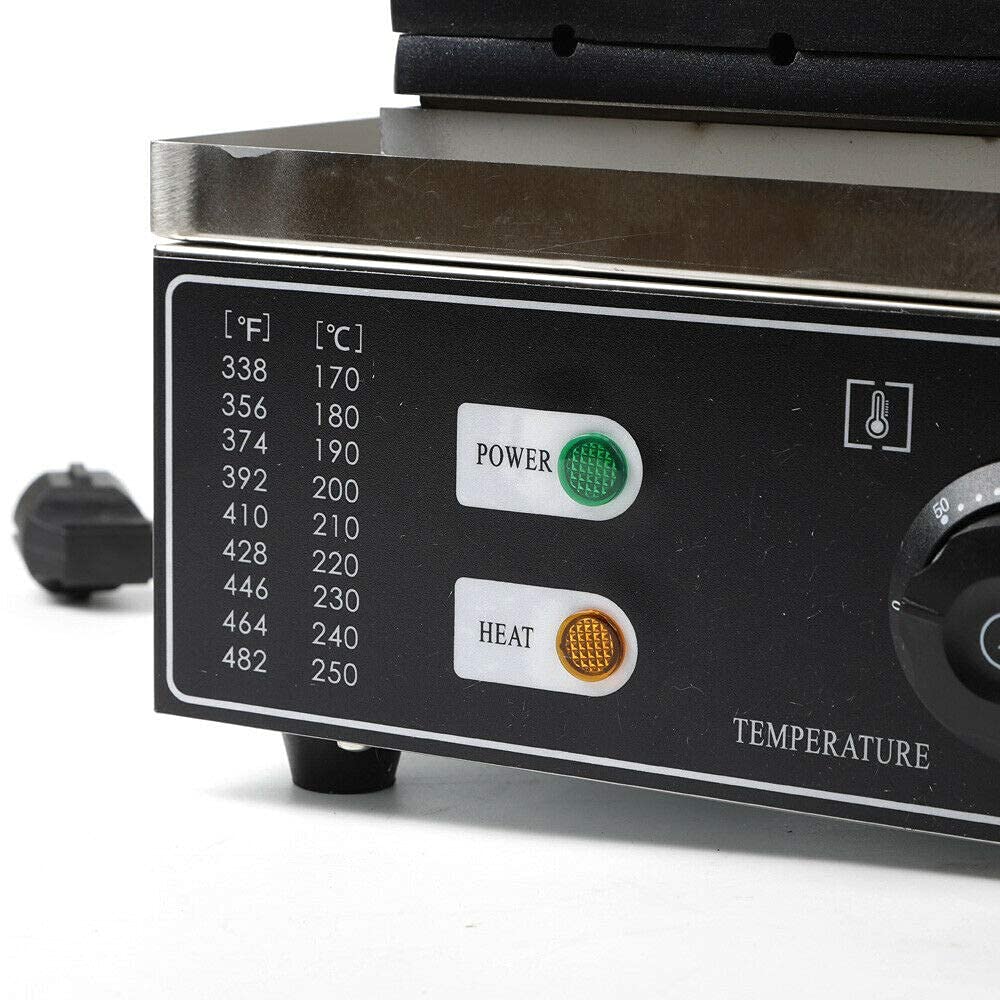 Elektryczna gofrownica ze stali nierdzewnej, 1500 W, 6 sztuk, nieprzywierająca, gofrownica z timerem i przyciskiem regulacji temperatury, wyświetlacz koloru pieczenia