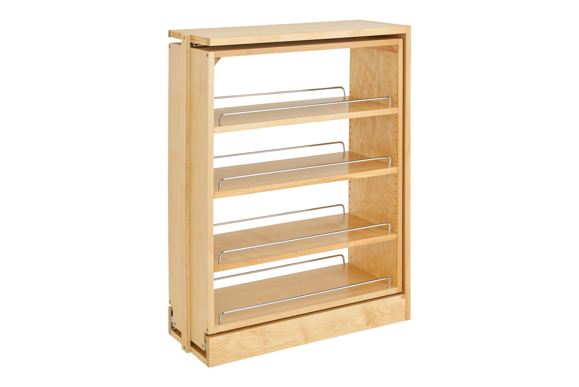 - Rev-A-Shelf Pullout Shelf Organizer for Base Kitchen or Bathroom Cabinets, Wood Filler Pantry Storage or Spice Rack, Maple, 9" x 23" x 30", 432-BF-9C