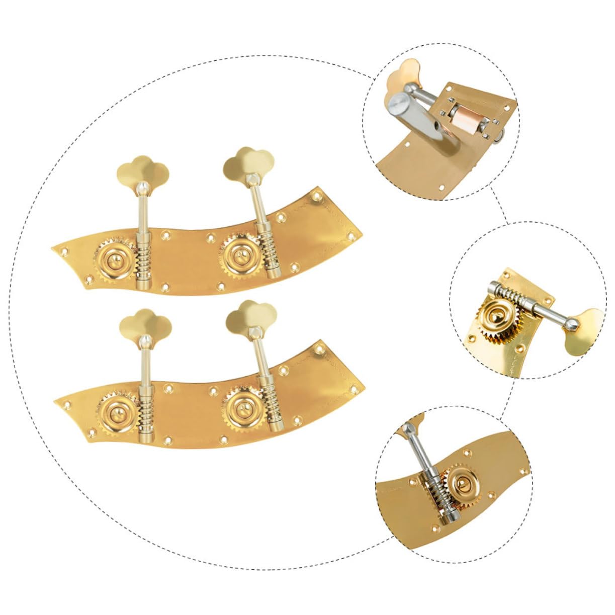 BESPORTBLE 2Pcs Premium Double Bass Tuning Pegs Sturdy Tuning Pegs for Bass Head Tuner Easy Installation Smooth Finish for Professional Amateur Use Golden Color