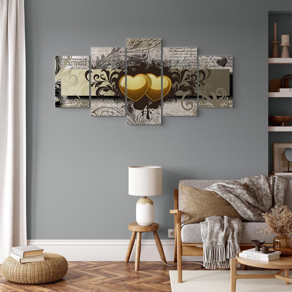 B&D XXL - Grand Tableau Mural Décoration Moderne Salon, d'amour, 150x75 cm