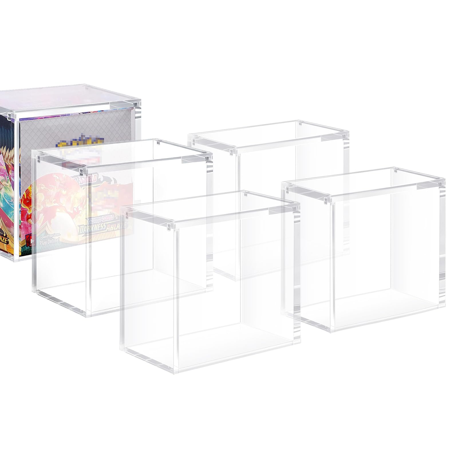 BigKing Premium Transparent Acrylic Display Case for Booster Boxes – Dustproof, Crystal, and Stackable-Clear Protective Storage Box for Collectors