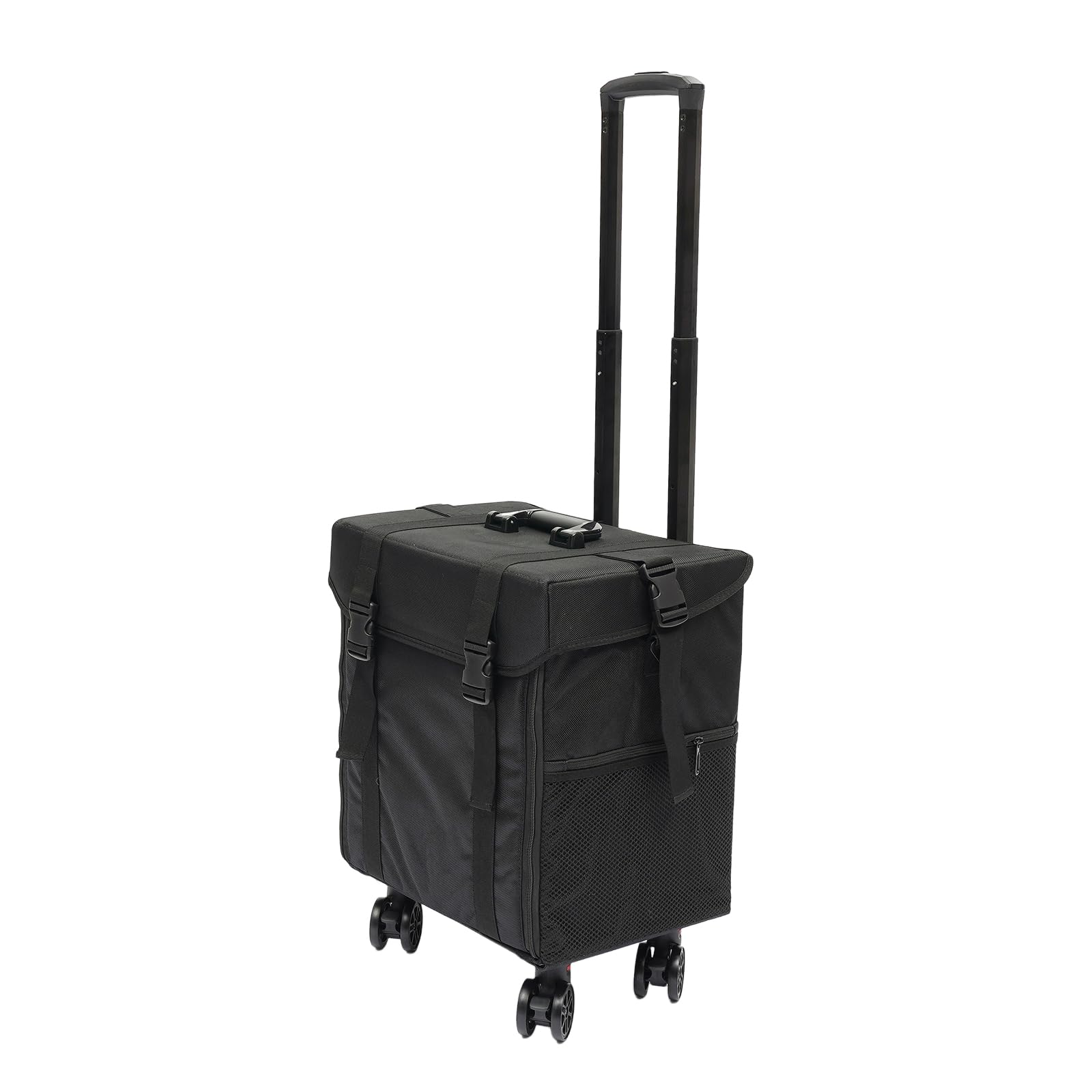 Valigetta cosmetica trolley con cassetto, professionale trucco, valigetta con rotelle, per estetista, parrucchiere, colore nero