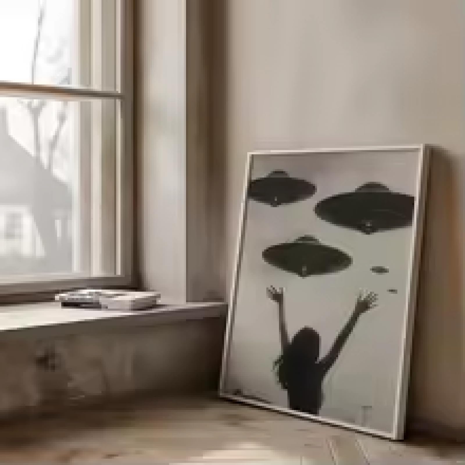 Affiche vintage désert extraterrestre pour remplacer un mur vide sans éclat