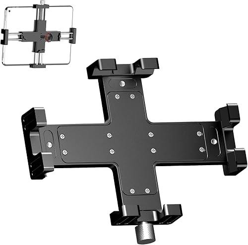 Soporte de aluminio para tablet para automóvil con adaptador de cabeza de bola de 1 pulgada, compatible con brazo de doble enchufe de 1 pulgada y