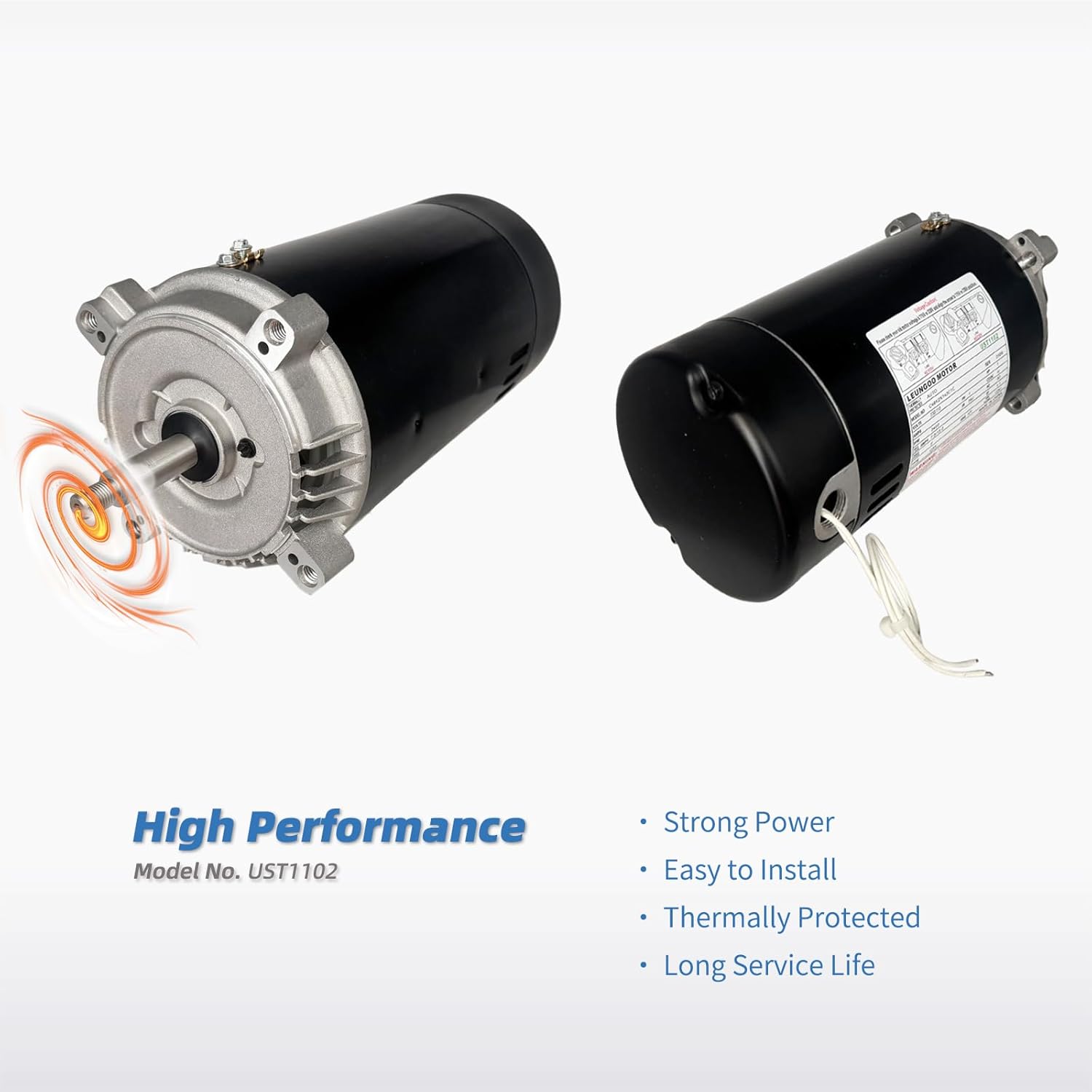 UST1102 1HP Replaces Century/AO Smith Swimming Pool Pump Motor fit for Hayward Super, Max Flow, Northstar, Ja-cuzzi Magnum Pump, SP1607Z1M C48K2N143 B228, 1 Horsepower 115/230V 56J Frame with Seal Kit