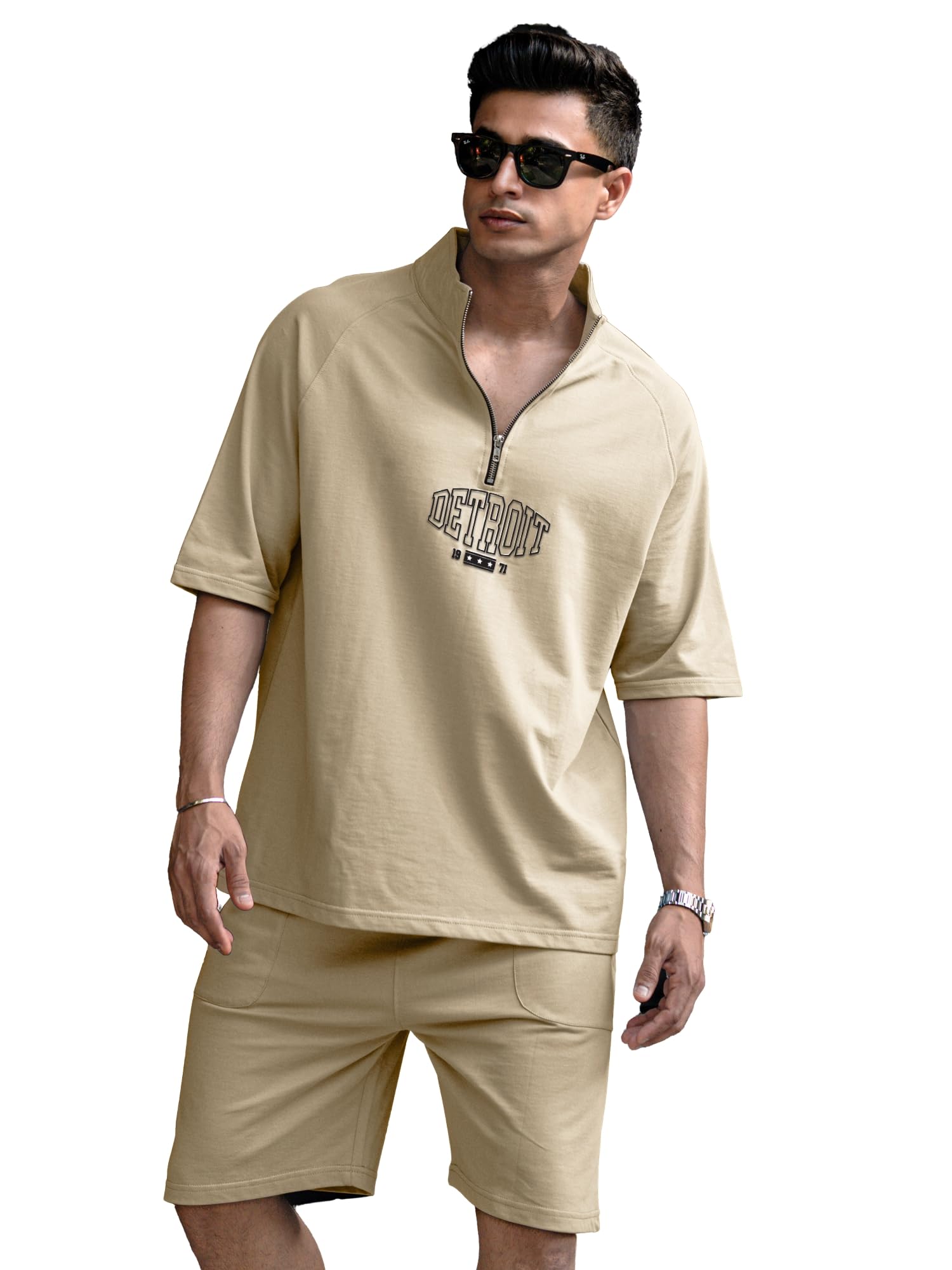 maniac || Mens || Detroit Printed || High Neck || Half Sleeve || Cotton || Tracksuit-picture-37