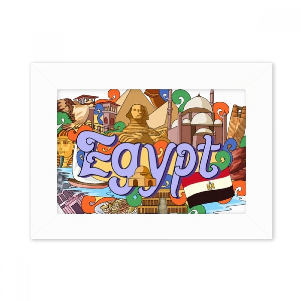 Cadre photo blanc bureau au style pyramide Egypte pour embellir votre espace de travail