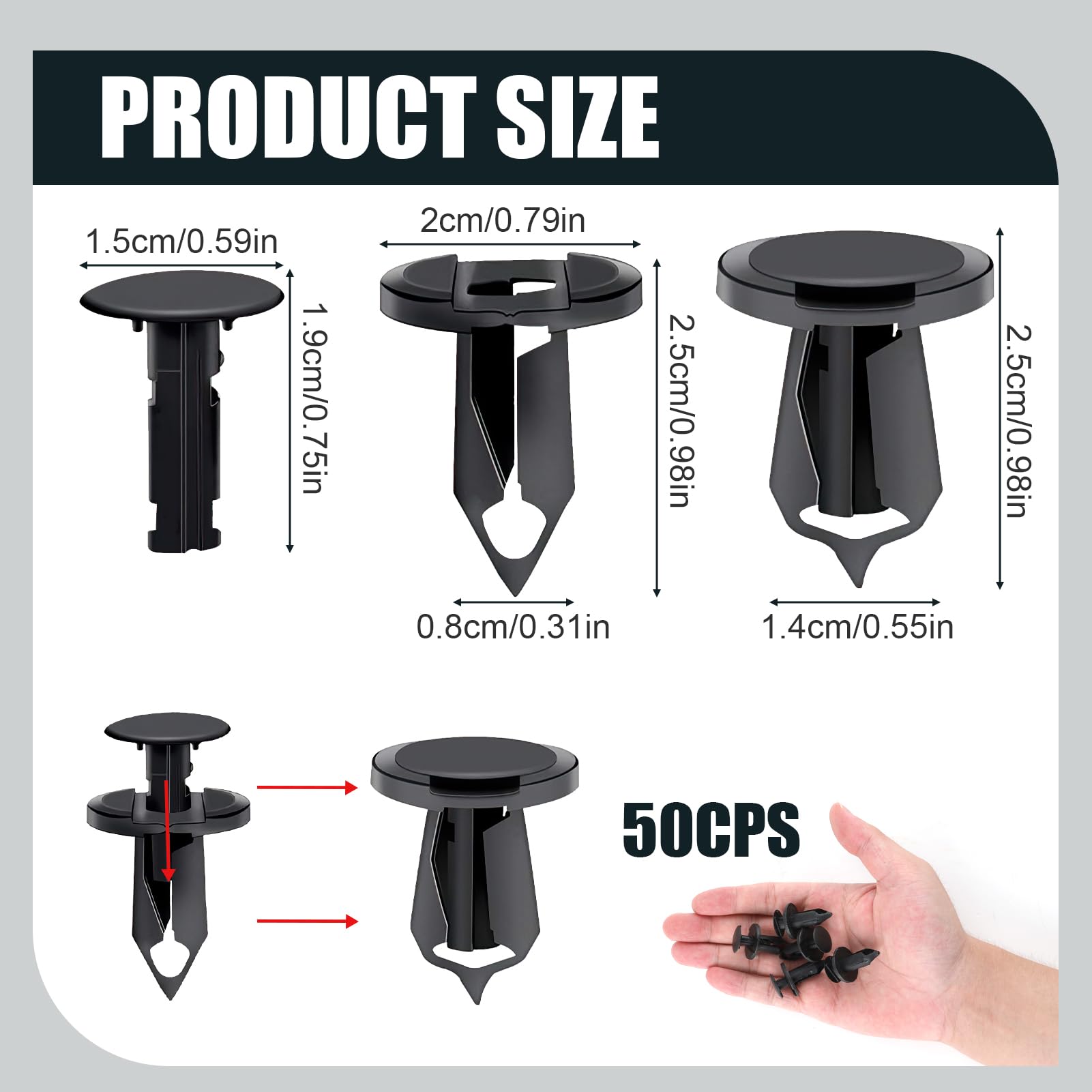 90467-10107 Clip per rivestimento parafango Facili da