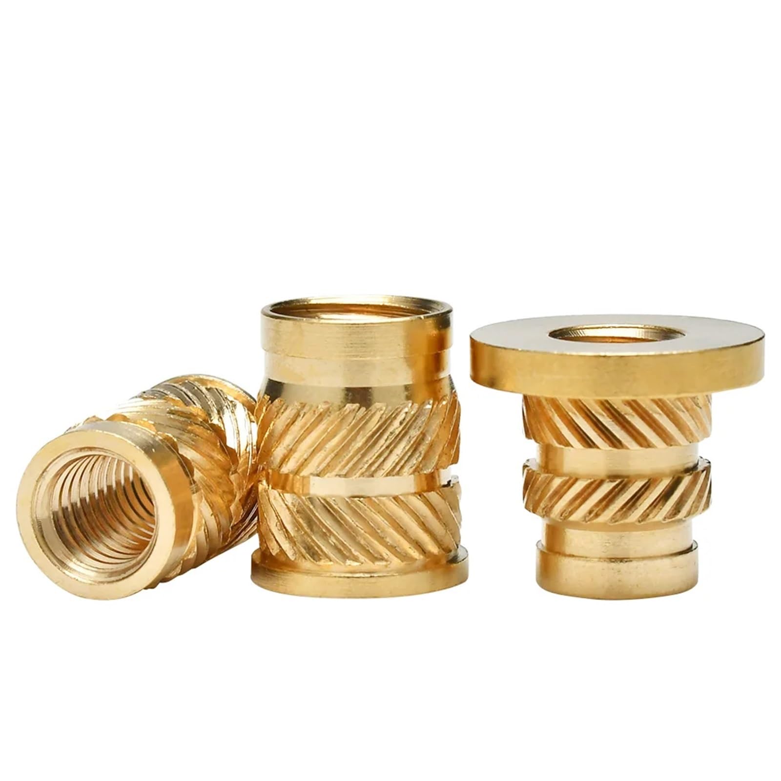 Dadi Zigrinati In Ottone Dado inserto flangiato in ottone filettato metrico Nutsert riscaldamento incorporato iniezione stampante 3D Insertnut M2 M2.5 M3 M4 M5 M6 M8(M6xL11.7xOD8.7(100Pc)