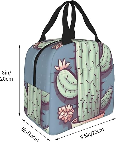 Miniatura 2 de Lonchera aislada para mujeres y hombres, lindo cactus reutilizable, lonchera enfriadora, loncheras impermeables para picnic, oficina, trabajo