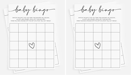 Vista 7 de All Ewired Up 50 Baby Shower Bingo (50 tarjetas), divertido juego de baby shower, regalo, género neutro niño o niña, minimalista