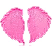 Shiny Glossy 2Pcs/Set Wings Shape Silicone Mold Epoxy Resin Molds DIY Geode Coaster Agate Mold Resin Coaster Molds DIY Cup Mats Mold Home Decoration, 5.5 x 4.1 in