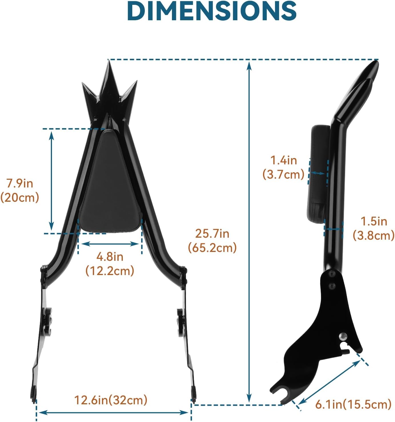 Sissy Bar for Harley Touring, Detachable Motorcycle Passenger Backrest Compatible with Harley Davidson 2009-2024 Touring Street Glide Road Glide Road King Electra Glide CVO Ultra
