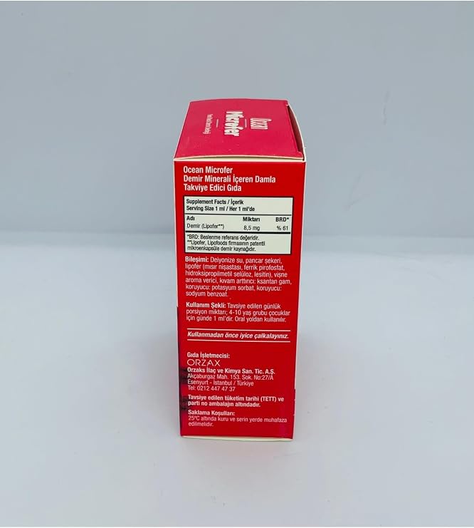 Orzax Ocean Microfer Yeni Nesil Demir Desteği 30 Ml Oral Damla 3'lü Paket, 1806-3-10