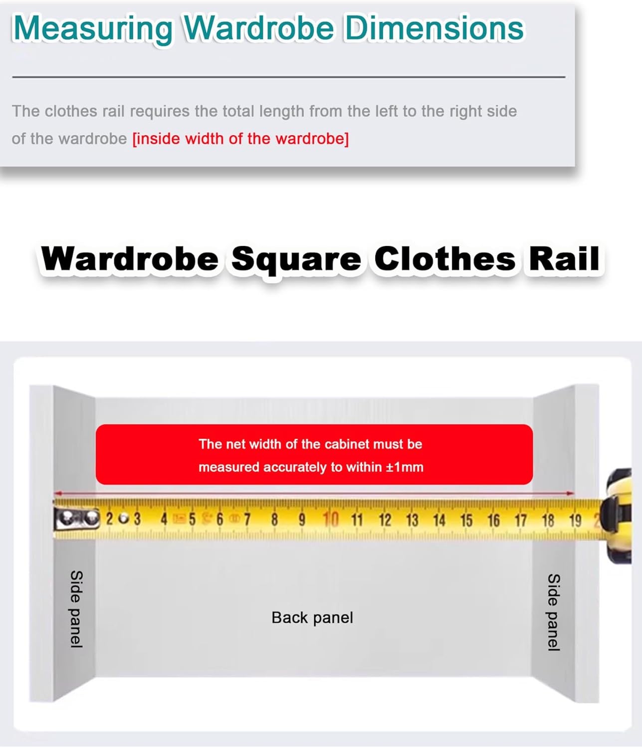 Aluminum Alloy Closet Rods for Hanging Clothes Wardrobe Rail Storage Pole Smooth Sliding(Silver,121cm/47.6in)