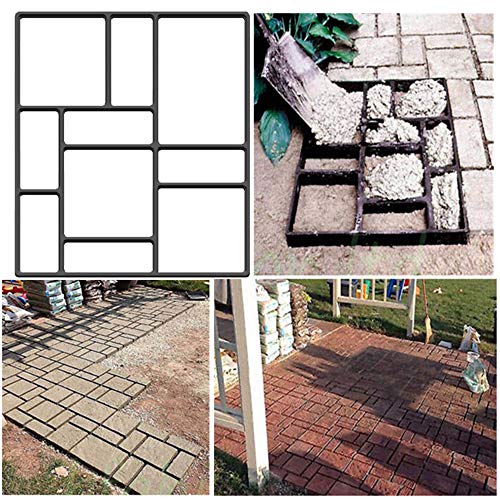 Walk Path Maker, Pathmate Stone Mold Paving Pavement Concrete Molds Reusable Stepping Stone Paver Walk Way DIY Path Garden Yard Patio Molds(Square 18 x 16 x 1.6 inch)