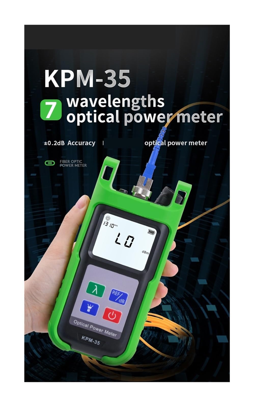 Miernik Mocy Światłowodu -70-+10dBM -50-+26dBm Tester Narzędzi OPM FTTH 7 Długości Fali Profesjonalne narzędzie dla elektryków(-50to26dBm)