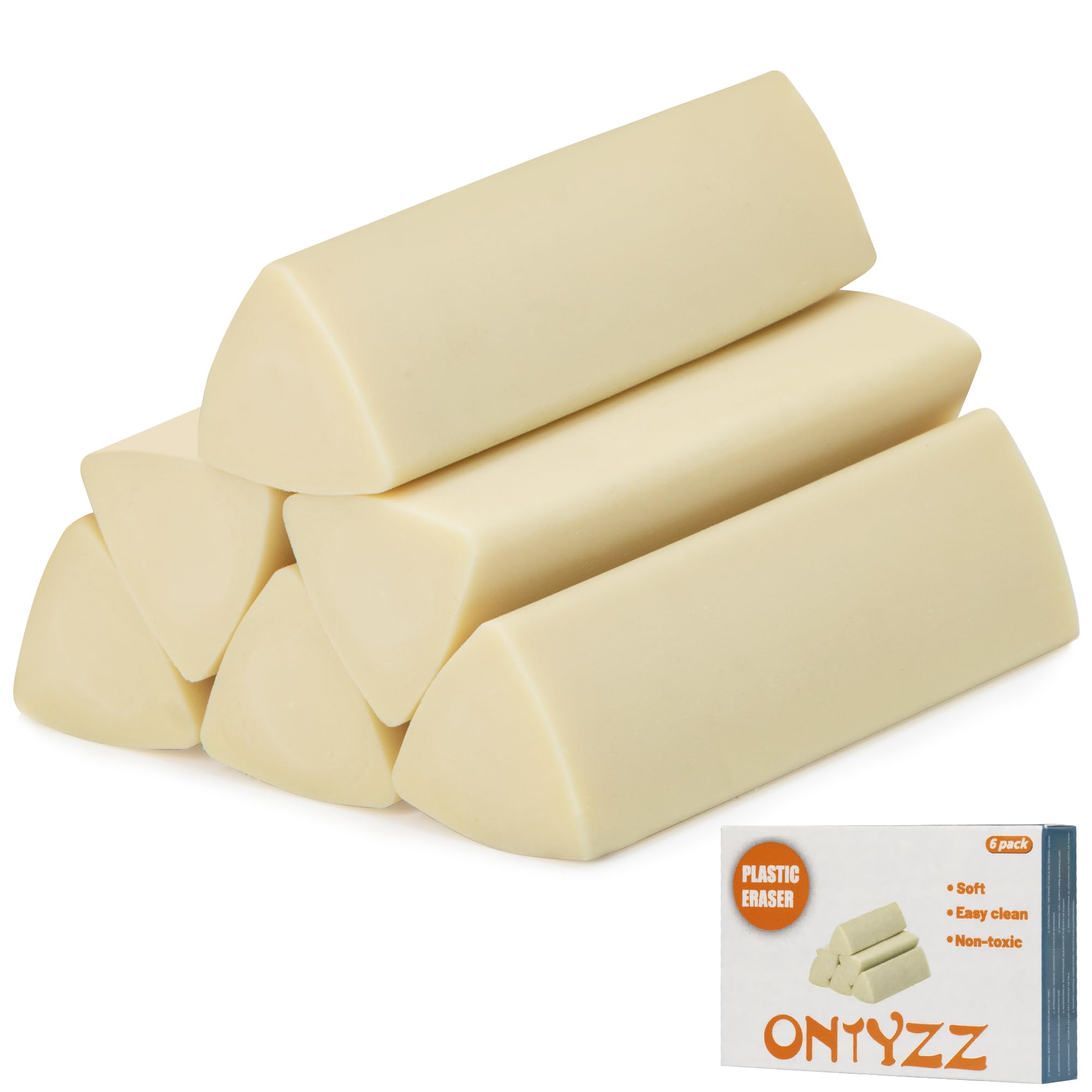 ONTYZZ 6 Pcs Erasers Soft Art Eraser for Pencil Office Writing Drawing