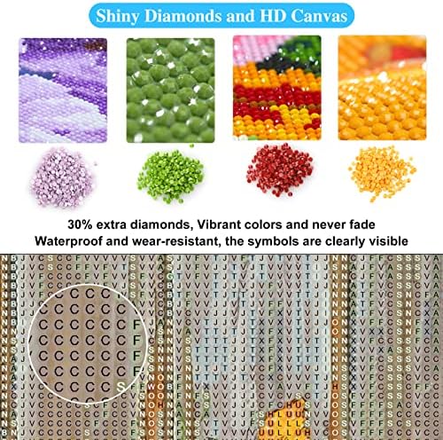 HORPKUN 2 Pack 5D Diamond Painting Kits, Full Drill Diamond Sun Picture Art Kits, DIY Kids Adults Crystal Art Kits for Home Wall Decor 40x30cm, Sunrise and Sunset