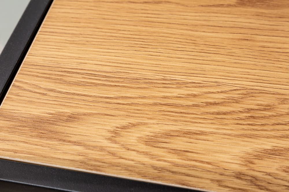 Riess Ambiente Industrial Wandregal Slim LINE 91cm Wildeiche schwarz fünf Regalböden Regal Bücherregal