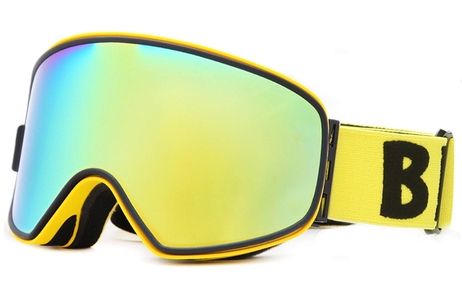Hommes Ski Snowboard Lunettes, Facile À Changer Aimants Monture Et Verres sans Décoller Sphérique Anti-Buée Lunettes De Neige