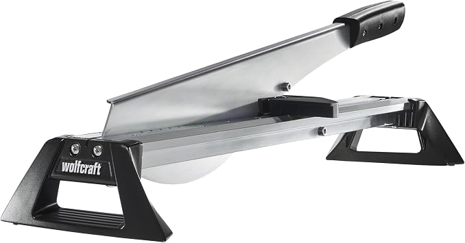 wolfcraft LC 600 Laminate Floor Cutter for 8-11 mm Precise Wood Cutting | Smooth laser-cut blade for chip-free 90 degree and 45 degree angular cuts. Lightweight 2 kg aluminum design. 6937000