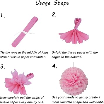 12pcs Hot Pink and Orange Tissue Paper Pom Poms,Hanging Paper Pompoms for Pink Orange Party Decoration