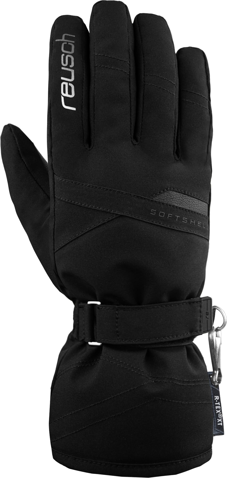 Reusch Helena R-TEX XT Skihandschuhe Damen wasserdicht atmungsaktiv Softshell Winterhandschuhe Größe 6-8,5 schwarz Silber