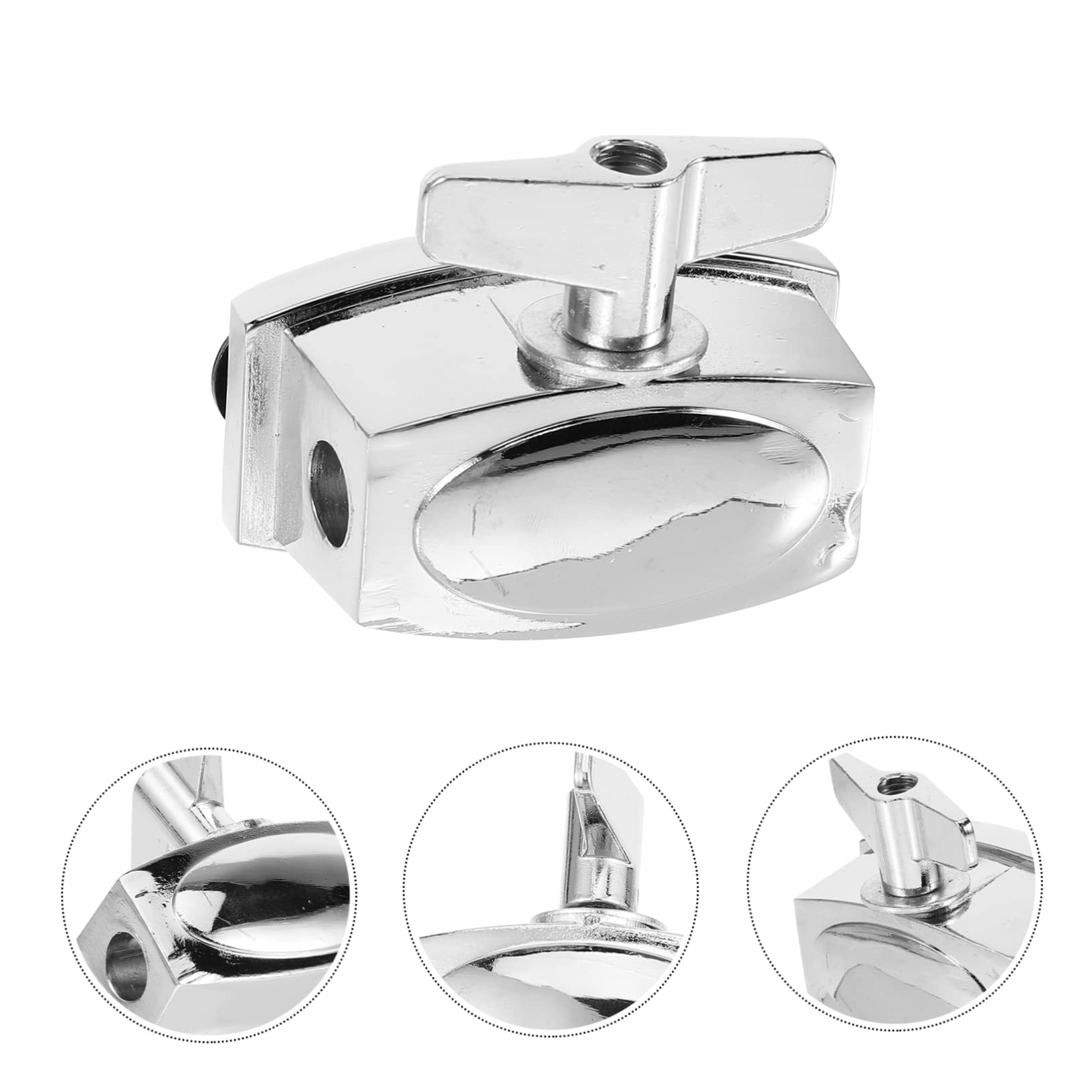 Hoement Support de Pied de Tom Basse en Alliage Argenté, Accessoire de Batterie Amovible Montage Rapide pour Tambour et Caisse Claire