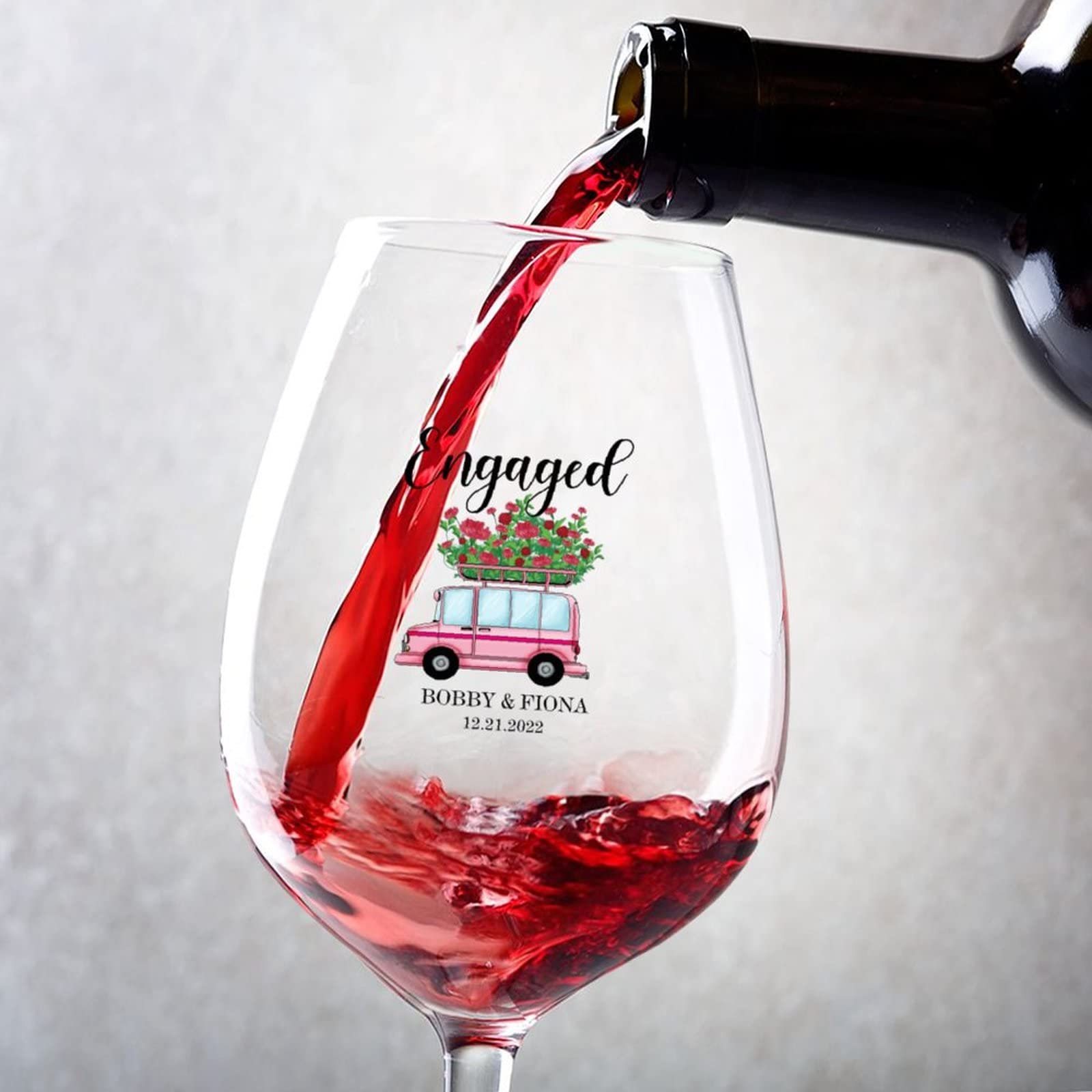 Verres à vin personnalisés pour ornement de Noël et tables de fête